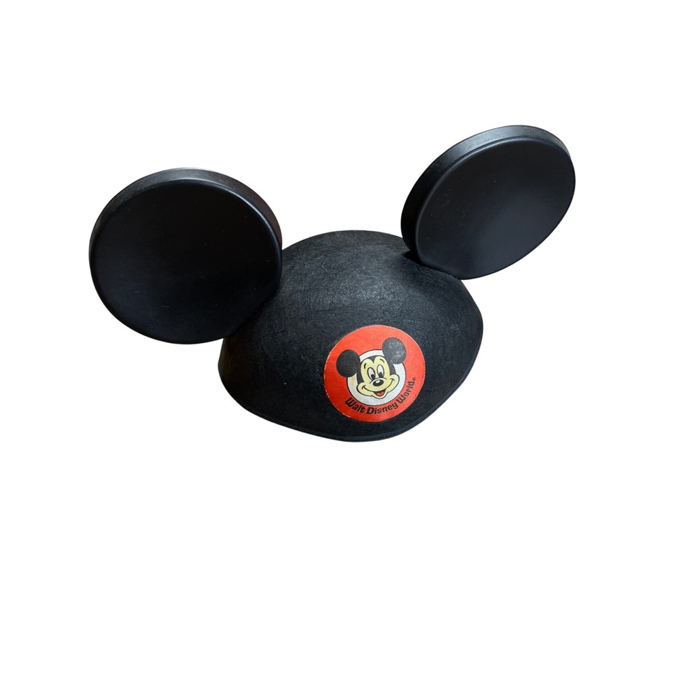 Walt Disney World Mickey Mouse Ear Hat Black Felt Vintage George Embroidery Hat